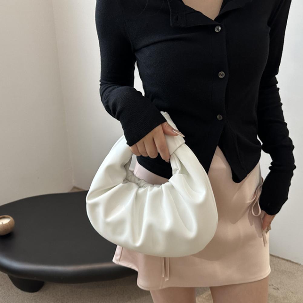 

Mini Top-Handle Bags PU Leather Casual Shoulder Bags Clutch Handbag Underarm Bag for Ladies белый