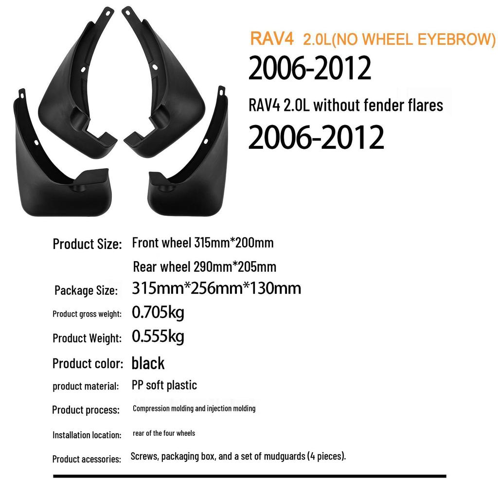 Kompatibler Kotflügel für Toyota RAV4 2.0L (2006-2012) Ohne Radlaufverbreiterungen