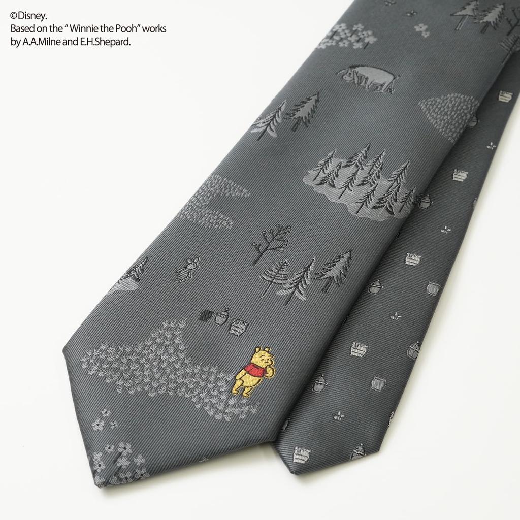 [Disney] Winnie the Pooh One-Point Tie DW1431 Gray