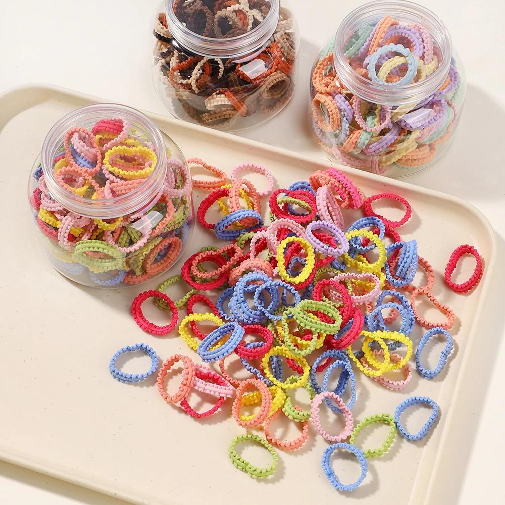 40/60pcs Kids Colorful Small Rubber Bands Girls Hair Ties Headbands Non Damaging Tie Ponytail High Elastic Durable Hair Rope Set