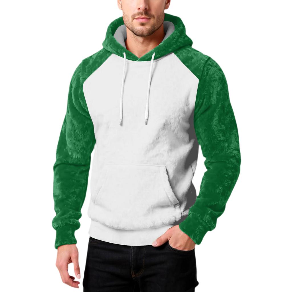 Herrenmode Freizeit Kapuzenpullover Kapuze Plüsch Lange Ärmel