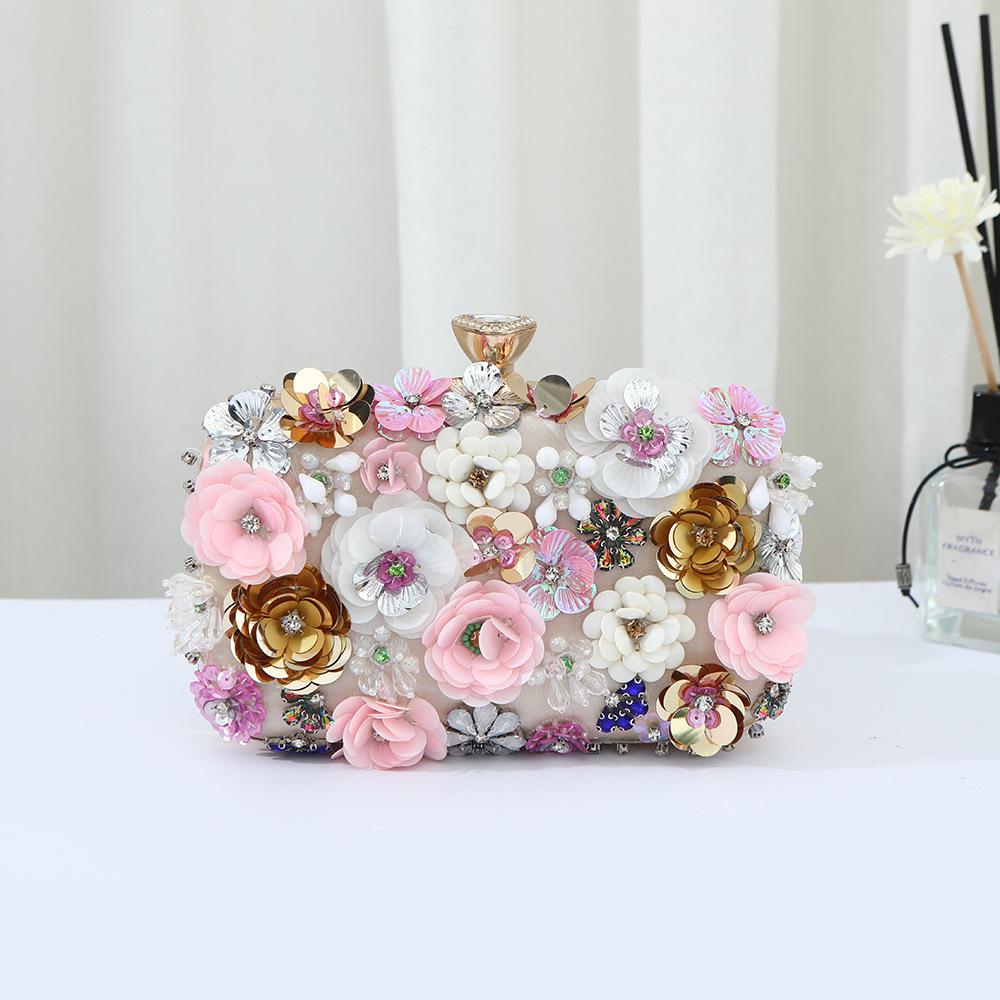 Women's Floral Evening Clutch: Elegant High-End Wedding and Banquet Handbag