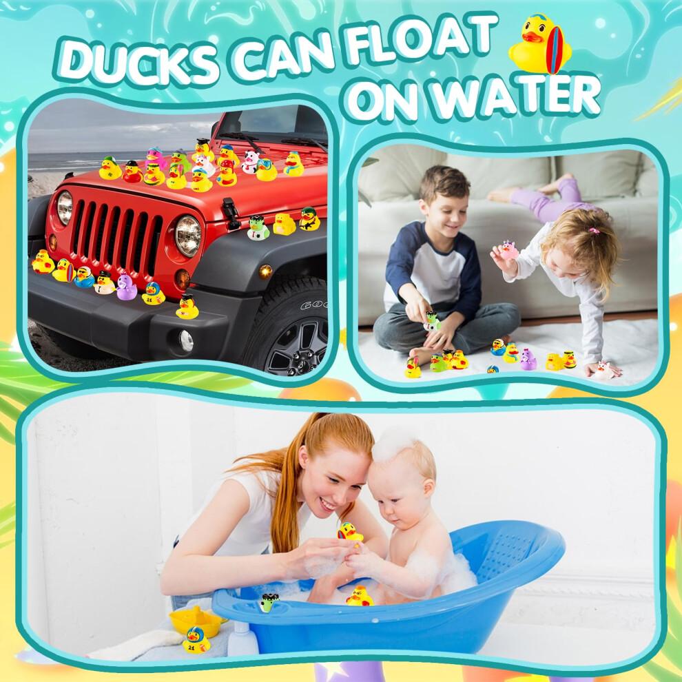 Mikulala 24 Stück Gummi-Enten Badezimmer-Spielzeug Neuheit Enten Bunte Bade-Enten für Babyparty-Dekorationen Geburtstagsfeier Taschenfüller für Kinder Klassenzimmer