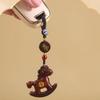 Instant Money Car Keychain Pendant Purple Sandalwood Wood Carving Small Trojan Horse Safe Hanging Decoration Creative Bag Pendant Gift
