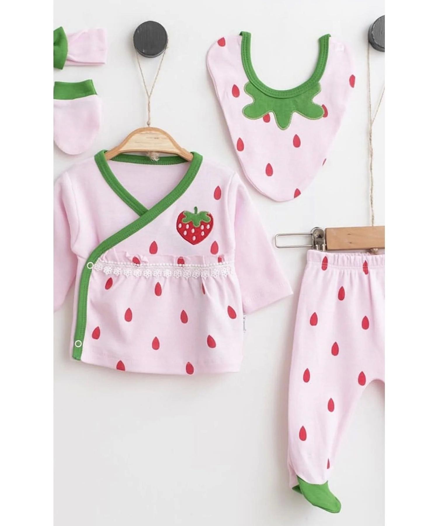 

Strawberry Embroidery 100% Хлопок 5-Piece Baby Girl Outlet Набор для больниц