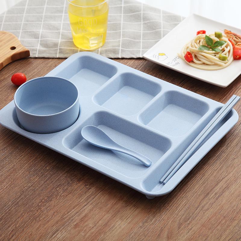 

Ceramic Dividing Dinner Plate Breakfast Fruit Tray White Porcelain Restaurant Home Divided Food Dishes Adult Tableware синий
