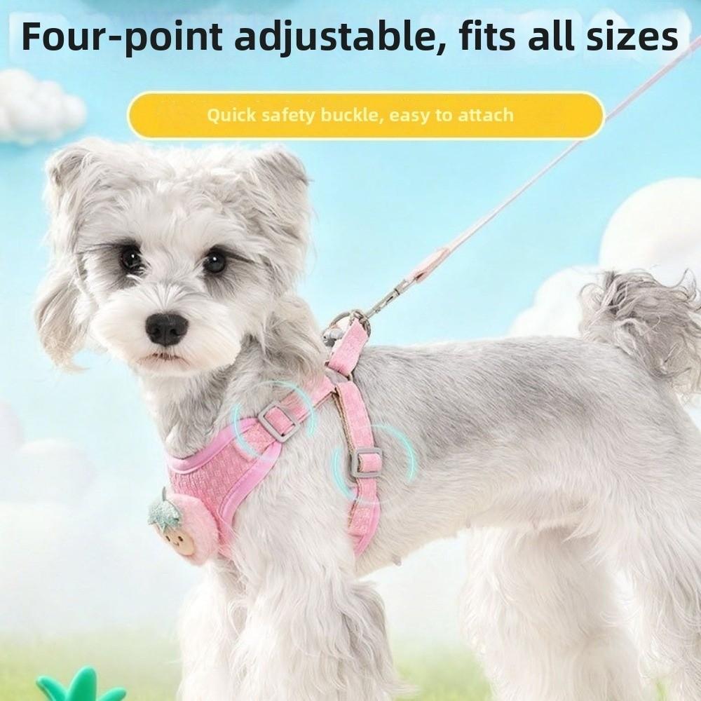 Breathable Dog Vest Harness Adjustable Dog Chest Strap Cute Cat Traction Rope  for Dogs Puppy