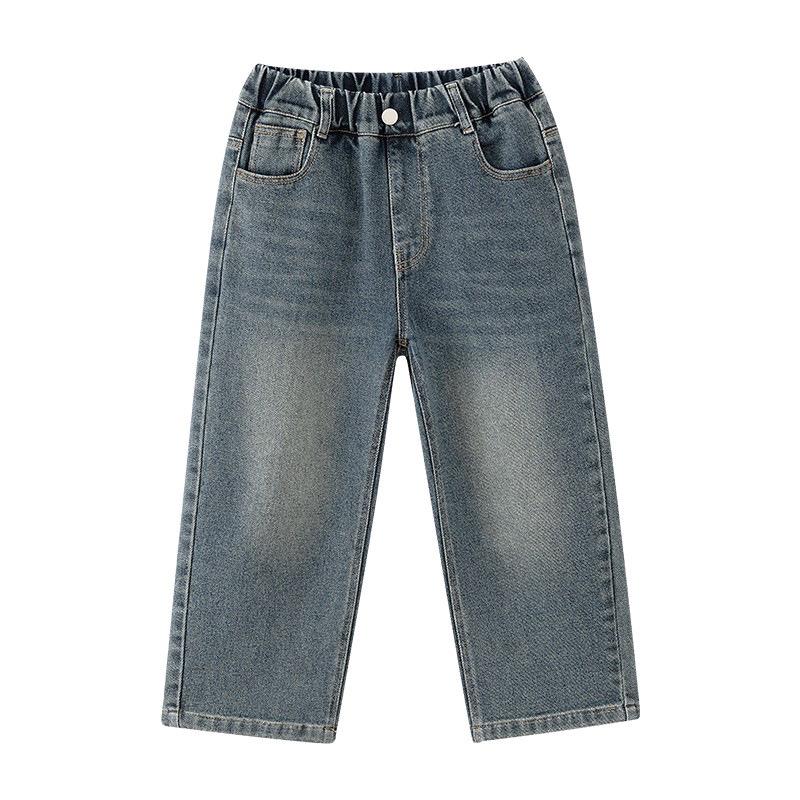 Boys' 2025 New Style Fleece-Lined Straight-Leg Jeans for Middle and Big Kids