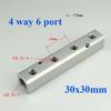(Port To Port 45mm)30x30mm G1/2" In G1/4" Out 2-12 Way Aluminium Alloy Distributor Manifold Splitter Block Pneumatic Air Fitting