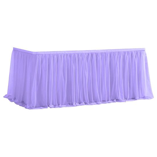 Tulle Table Skirt for Rectangular Tables 4/6/9ft Wrinkle Free Table Cloth with Tutu Skirt Reusable Tablecloth for Wedding Bridal Shower Birthday Party