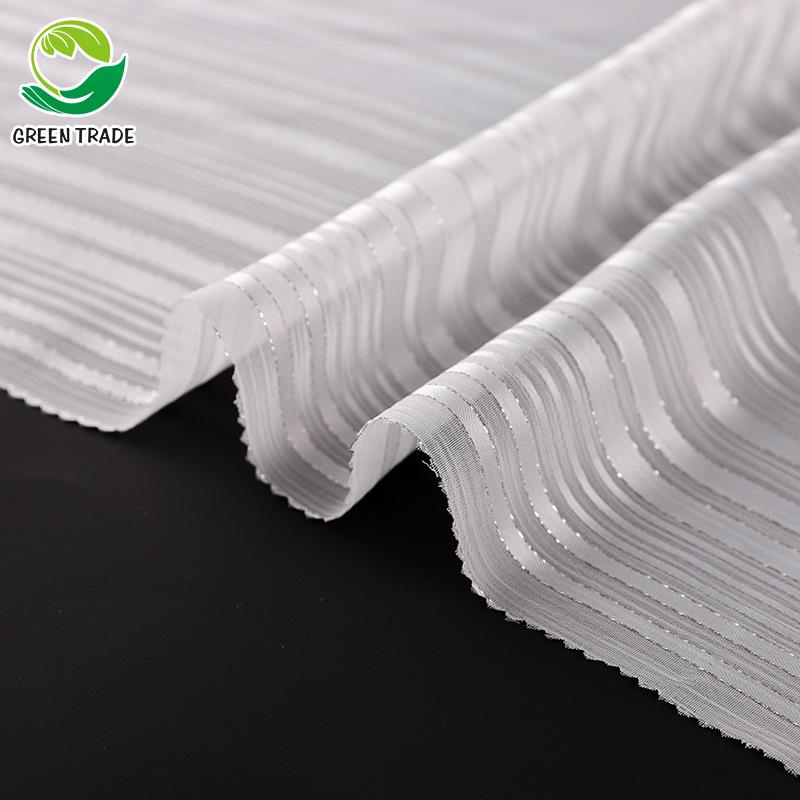 Silver Silk Chiffon Crinkle Wide Strip Fabric for Headscarf or Hanfu Costume