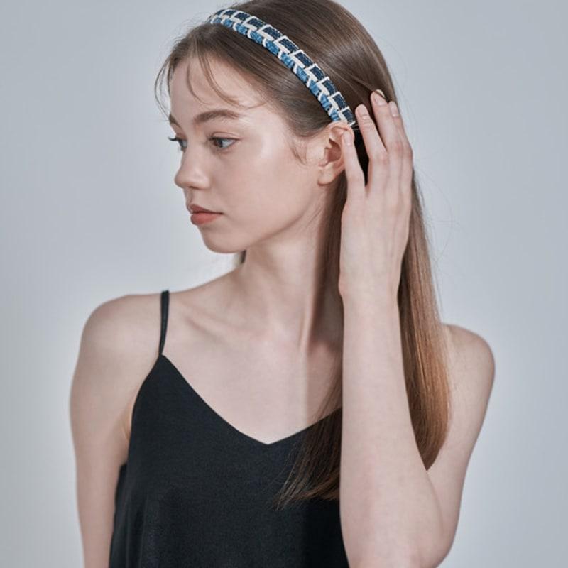 ELLEHAIR Blue Tweed Hairband ELHB016