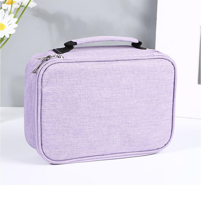 Double Layer Oxford Pencil Case: Large Capacity Multi-hole Art Sketching Storage Bag for Students