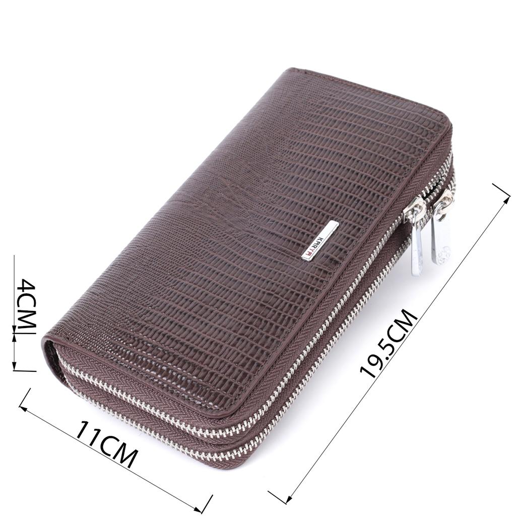 Roomy Men's Wallet-clutch with Two Compartments KARYA Wallet 22823 Wallet Made of Genuine Leather Brown