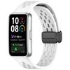 Silicone Watch Band for Huawei Band 10/10 NFC/9/9 NFC/8/8 NFC Holes Design Breathable Magnetic Buckle Strap