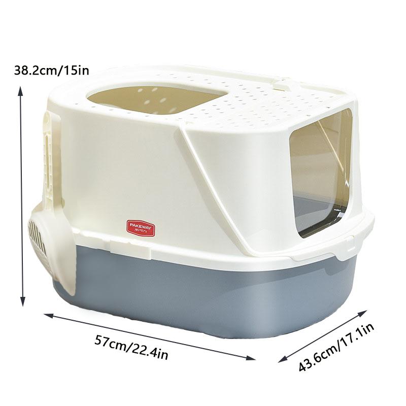 

Корзина для домашних животных Закрытый пластиковый туалет с защитой от царапин и укусов Чистящие средства для домашних животных L 57x43.6x38.2cm синий