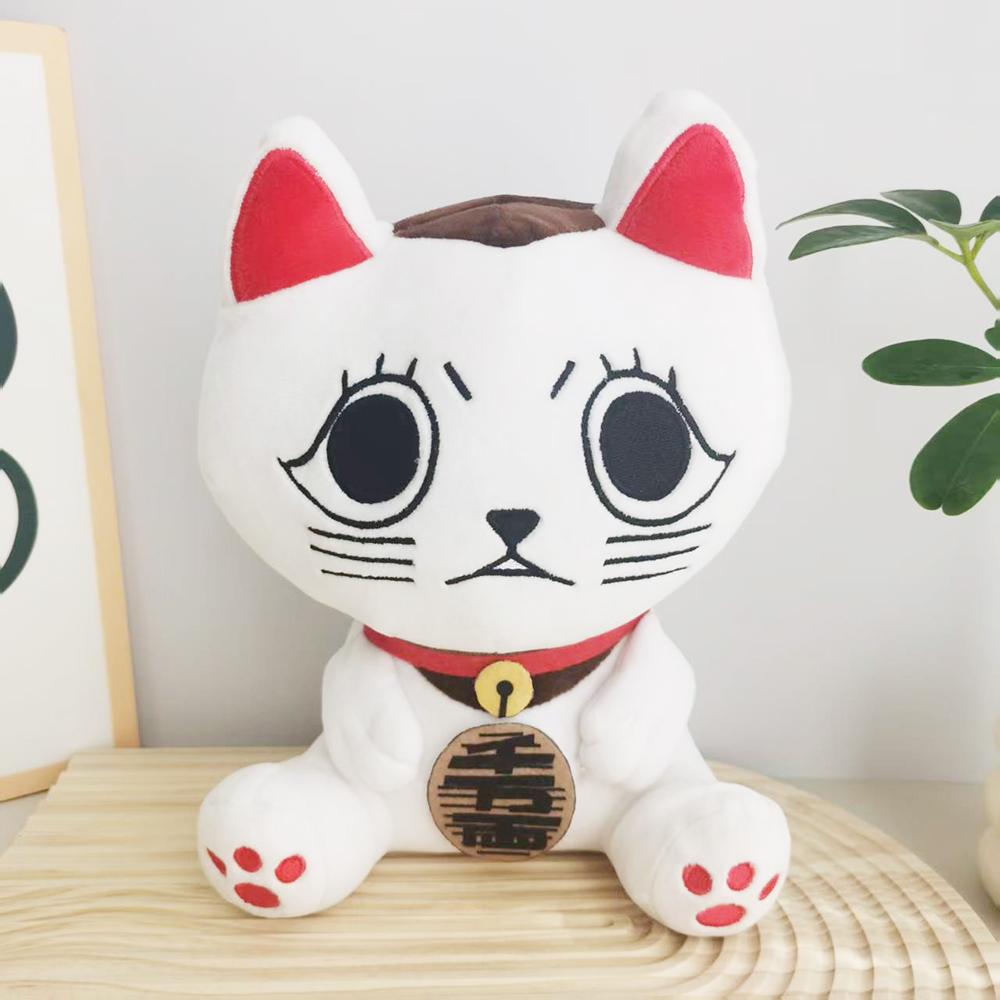 15/25cm Anime Dan Da Dan Plüschtier Niedliche Cartoon-Figur Dandadan Weiße Katze Stofftier Weiche Puppe Glückskatze Plüschtiere Weihnachten Geburtstag