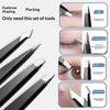 Colorful Stainless Steel 4 Pcs Tweezer Set For Women And Men'S Eyebrows & Eyelashes Comes With Storage Bag