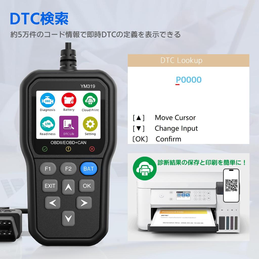 SuGarmin OBD2 Diagnostic Machine, Japanese Compatible, Car Diagnostic Device, Scan Tool, Full OBD2 Function,