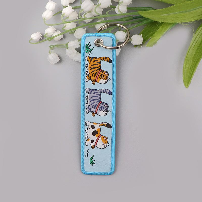 

Вишивка На удачу Брелоки для ключів Милий Котячий Брелок Для Мотоциклів Автомобілів Кільце для ключів Тримач для ключів Ключові бирки Chaveiro Ювелірний Подарунок OneSize