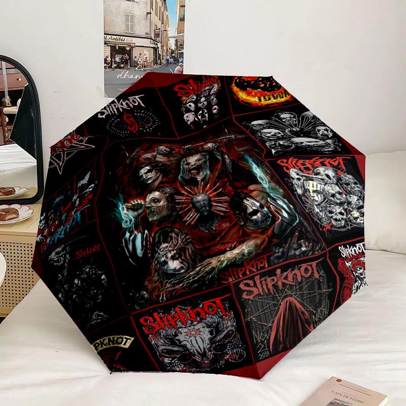 Rock Metal Music Band Collage Umbrella 8-Frame for Travel, Camping, Casual Lightweight Portable Umbrella, Essential for Every Family Holidays Gift