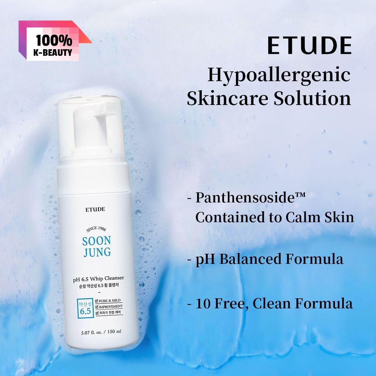

ETUDE SoonJung pH 6.5 Whip Facial Cleanser 150ml, Rich Bubble, Deep Pore Cleansing, Smooth Skin, K-Beauty, Korean Makeup 150ml/5.07 fl.oz.