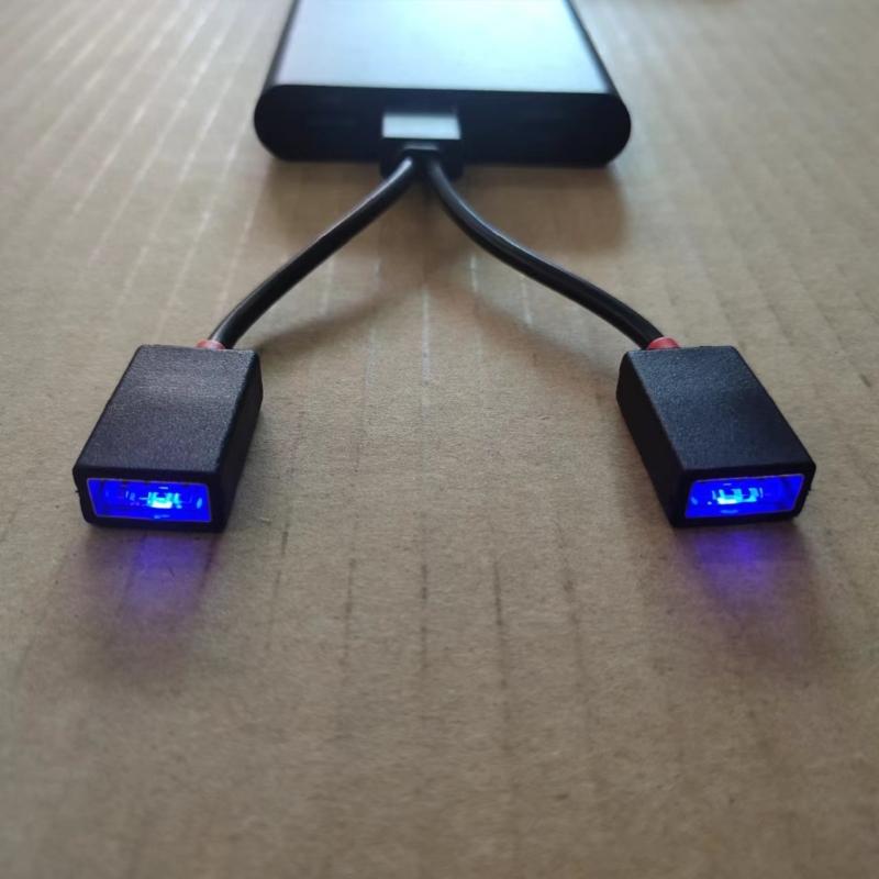 USB Splitter Cable 1 Male Plug To 2 Female Socket USB Extension Line Charging Cord Power Adapter Converter Splitter