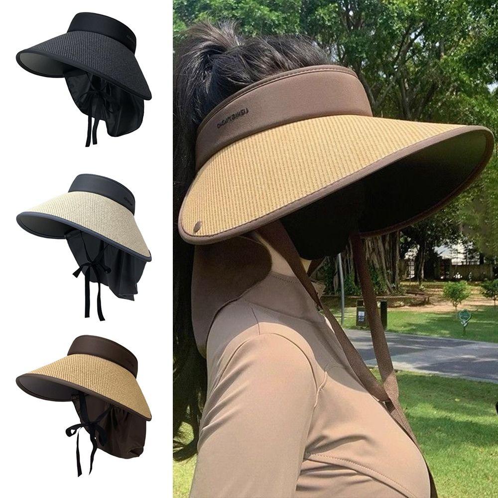 Foldable Beach Hats Detachable Neck Protective UV Sun Hat New Sun Cap