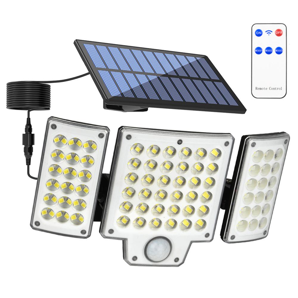 

TG-TY01038 216 LED 3-Head Solar Powered Wall Light with Remote Control Waterproof Garden Lamp,Large Panel A