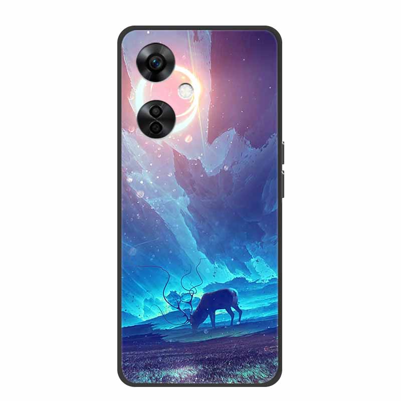For OnePlus Nord CE 3 Lite 5G Cases Black Silicone Soft Cute Cat Rose Case For OnePlus Nord CE 3 5G Heart Lion Luxury TPU Cases