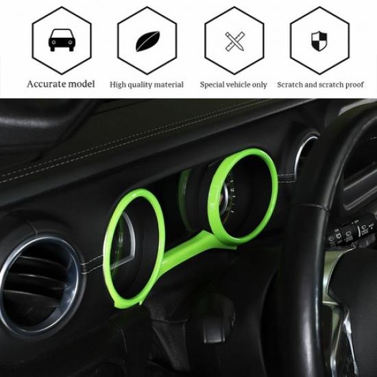 3X Inner Dashboard Meter Cover Trim Ring for Jeep Wrangler JL& JT 2018+ Green