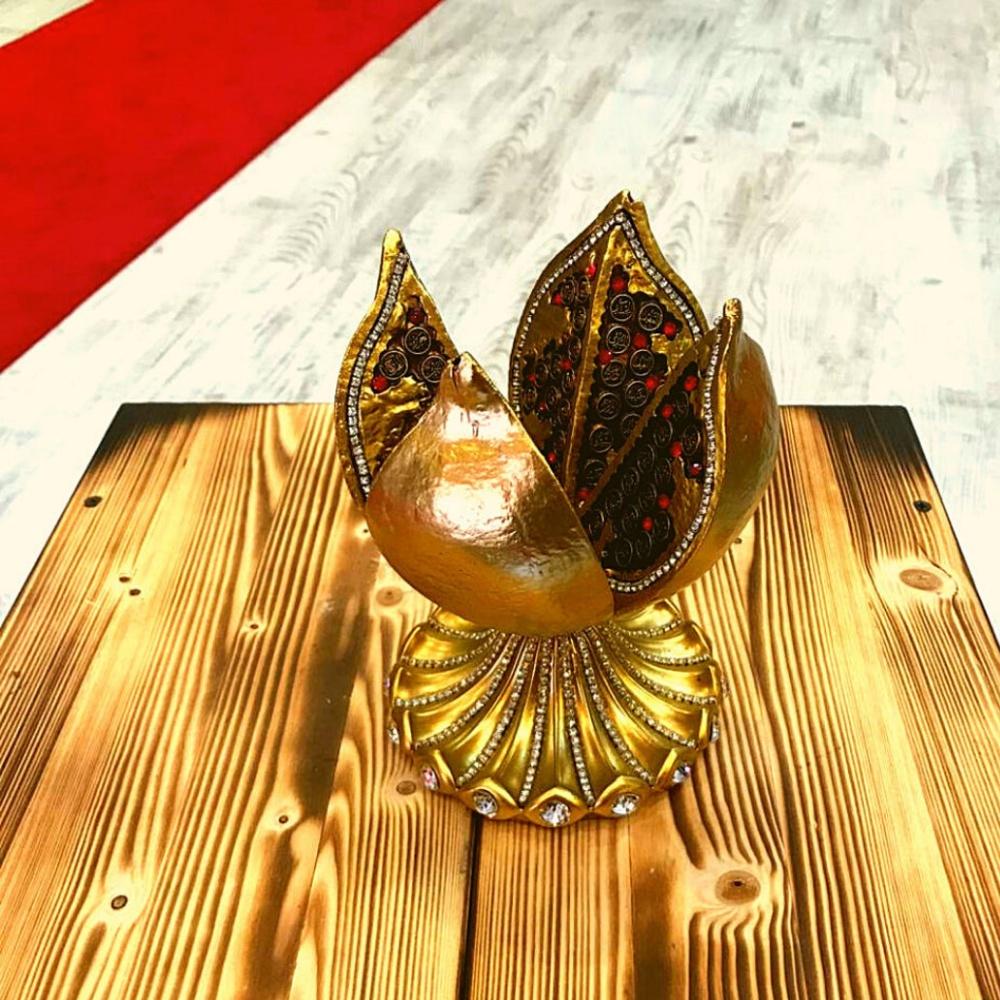 Asmaul Husna Embroidered Islamic Figurine | Symbol of Fertility Pomegranate Shape Statue | Islamic Living Room Decor | Islamic Table Decor