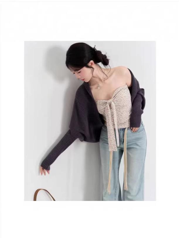 Korean Floral Backless Bandeau Top - Sexy, Slimming Sleeveless Spring 2026 Outfit for Women