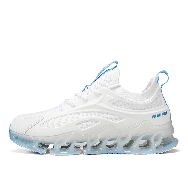 Мужская дышащая повседневная спортивная обувь, уличная нескользящая обувь для бега, модная баскетбольная обувь 39 белый