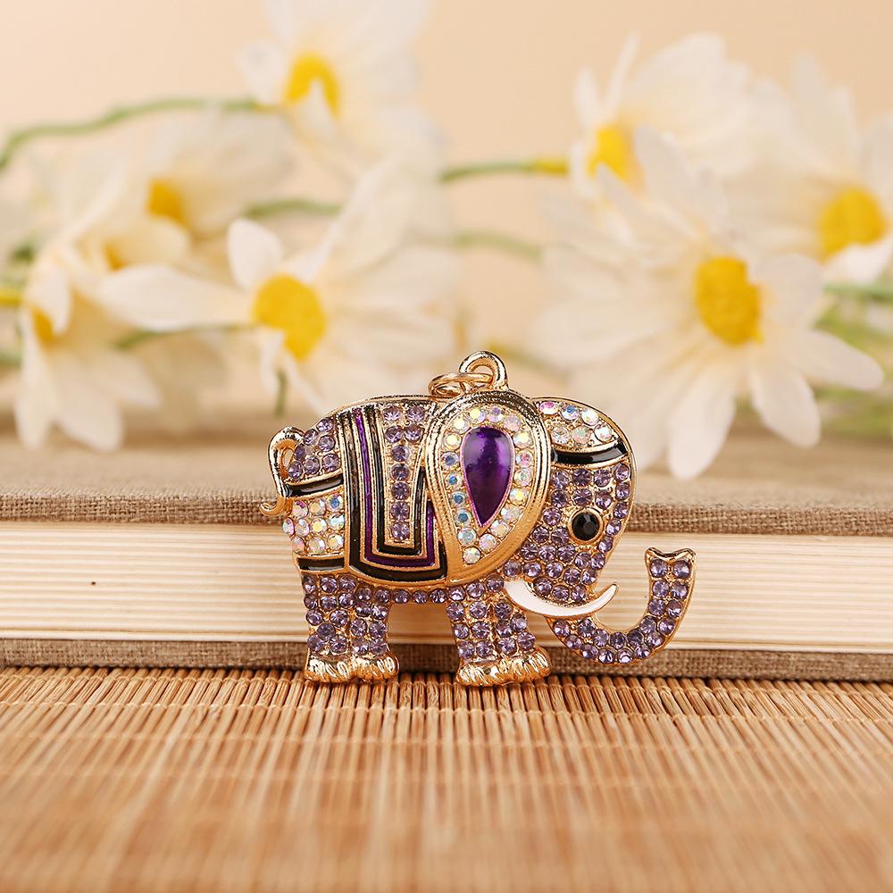 Elephant Keychain, Metal Women's Handbag Pendant, Keychain Ring, Creative Little Elephant Ornament