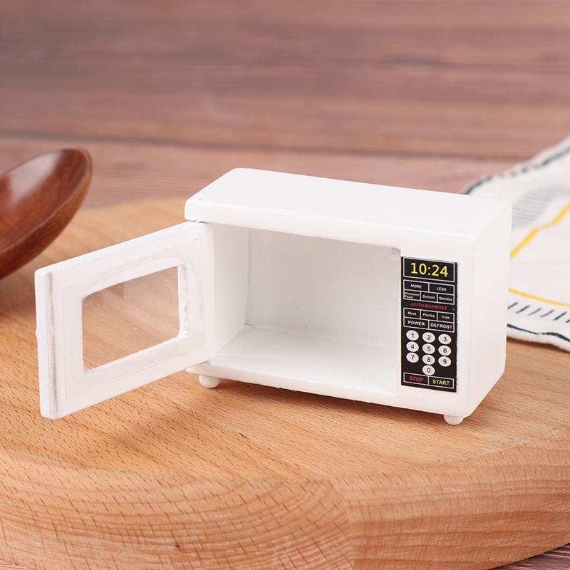 Horno Microondas Miniatura para Casa de Muñecas 1/12 Modelo Accesorio Cocina Hogar Juguetes para Niños