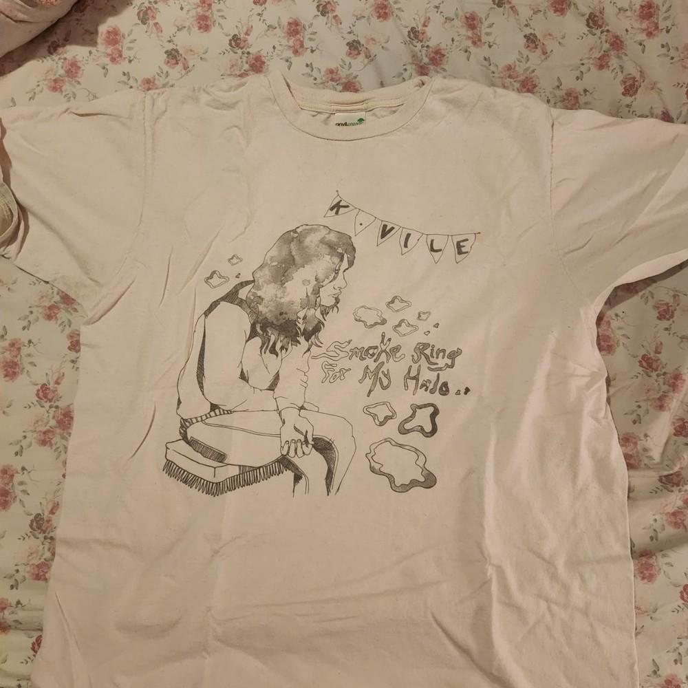 Kurt Vile Дымовое кольцо для моей футболки Halo WHite Унисекс Все размеры Футболка LO579 Унисекс Футболка XL