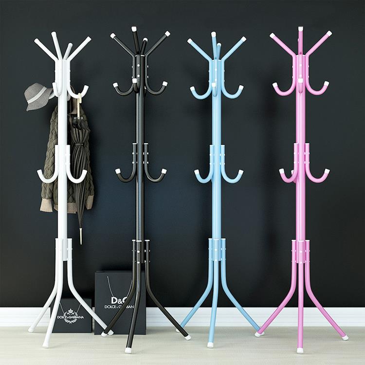 Ele Iron Art Floor Standing Clothes Hanger European Simple Entrance Coat Ra Creative Design Non-Slip Structure Metal Body