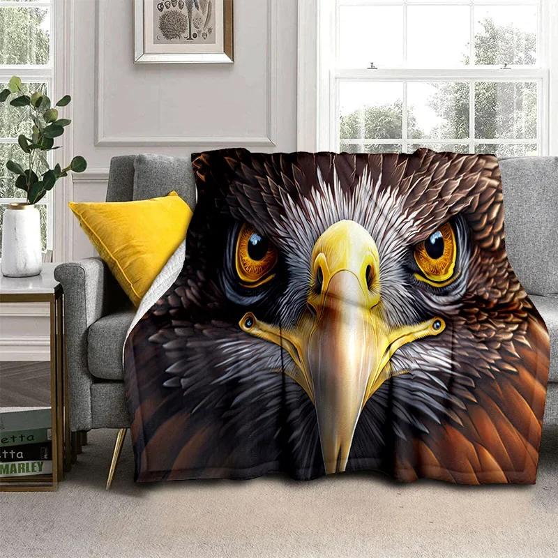 3D Cute Owl Eagle Birds Cartoon Soft Flannel Blanket for Beds Bedroom Sofa Picnic,Throw Blanket for Cover Outdoors Leisure Gift