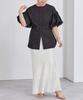 Yours Belted Collarless Balloon Sleeve Blouse BFXU1802 Small Black Women's