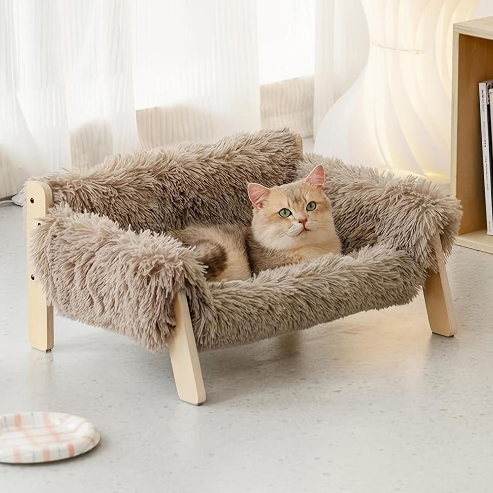 Raised Cat Bed with Removable Mattress Cover Pet Sofa Lounging Bed Pet Couch Bed Suitable for Kitty Puppy Or Small/Medium Animal