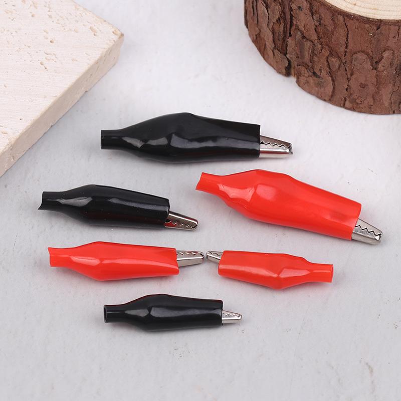 12Pcs 25/35/45Mm Metal Alligator Clip Crocodile Electrical Clamp Testing Probe Meter Black Red With Protective Insulation Cover