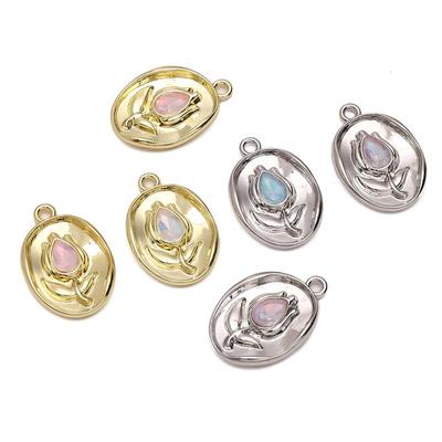 14x21mm Tulip Pendant Metal Charms for Jewelry Making DIY Bracelet Necklace