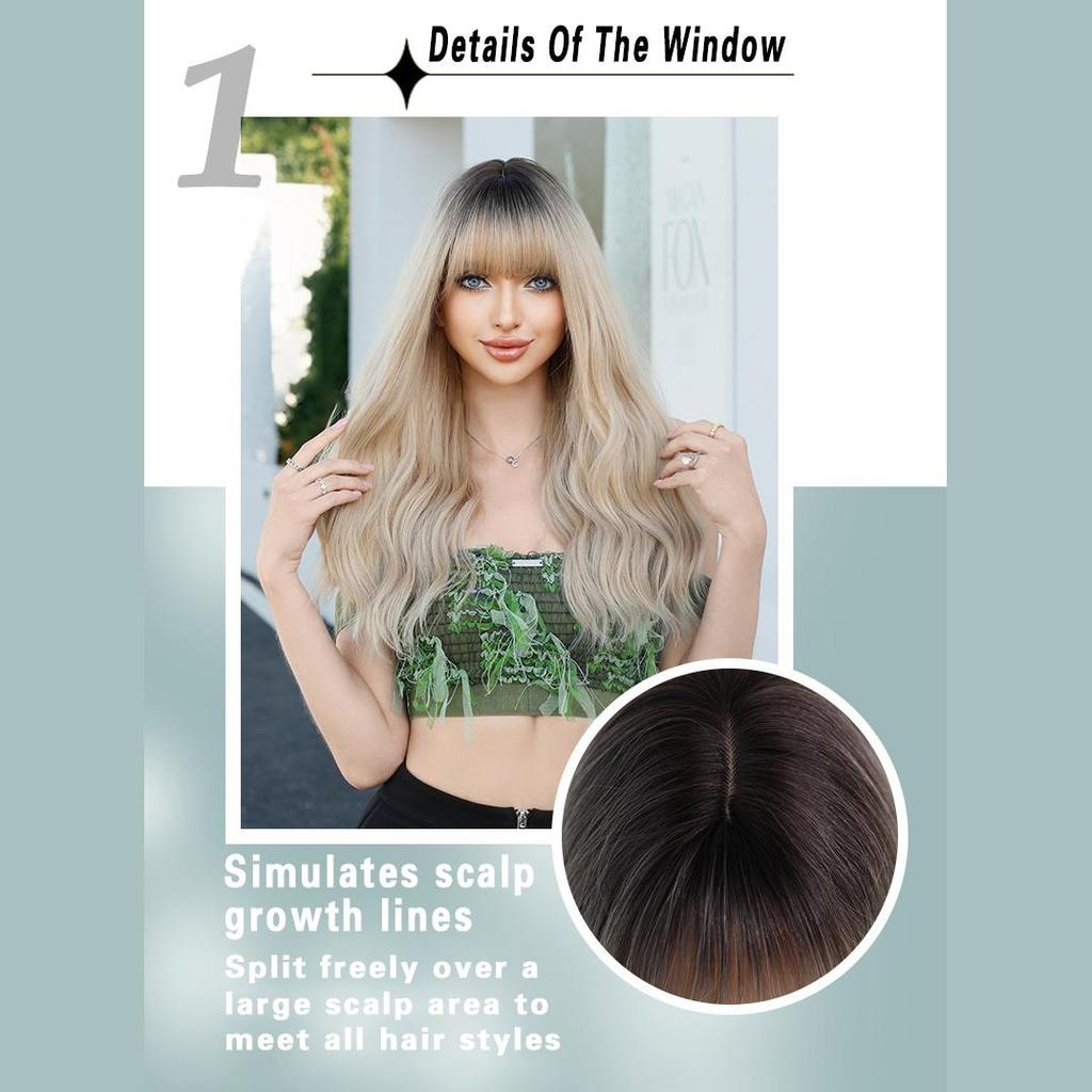 Dámská simulační paruka 63 cm zlatá paruka Plná pokrývka hlavy Růžová síťka na vlasy Pokrývka hlavy Krása Dekorace Paruka