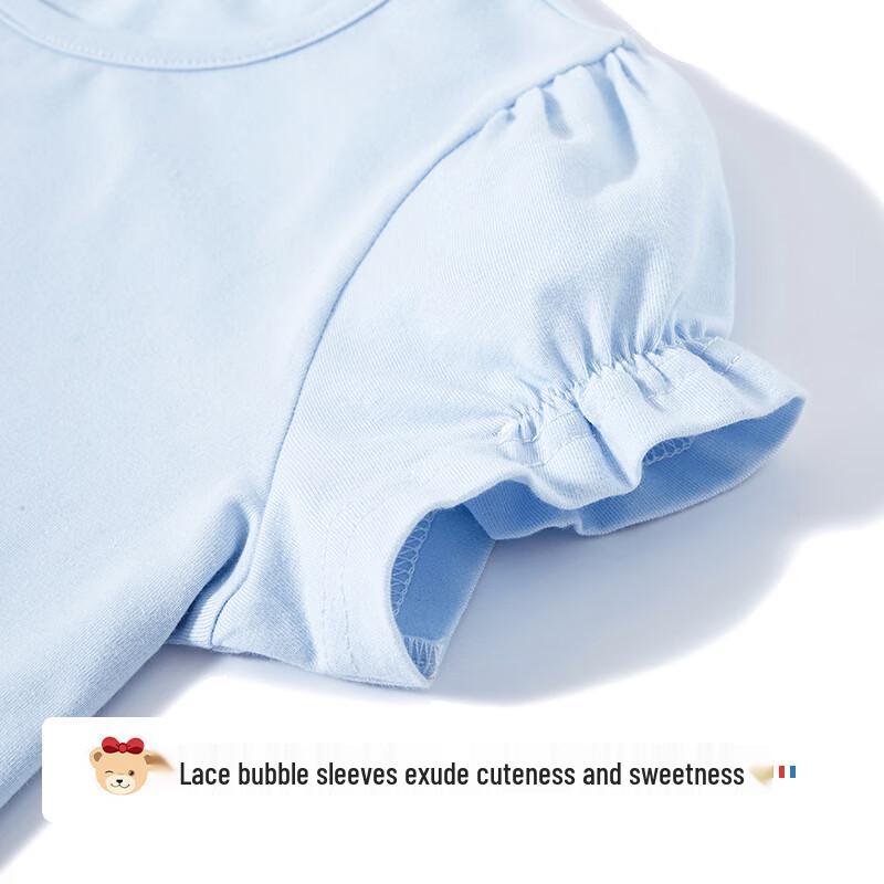 Classic Teddy Girls' Sweet Breathable Short Sleeve T-Shirt