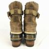 Sorel Echtleder Schneestiefel Braun Größe 23.5 Damen Mit Gürtel(GEBRAUCHT)
