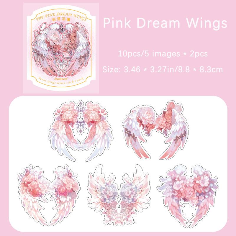 

Vintage Hot Pot Gold Stickers Bag Rose Wings Angel Wings Stickers Hand Account Base Material Stickers розовый