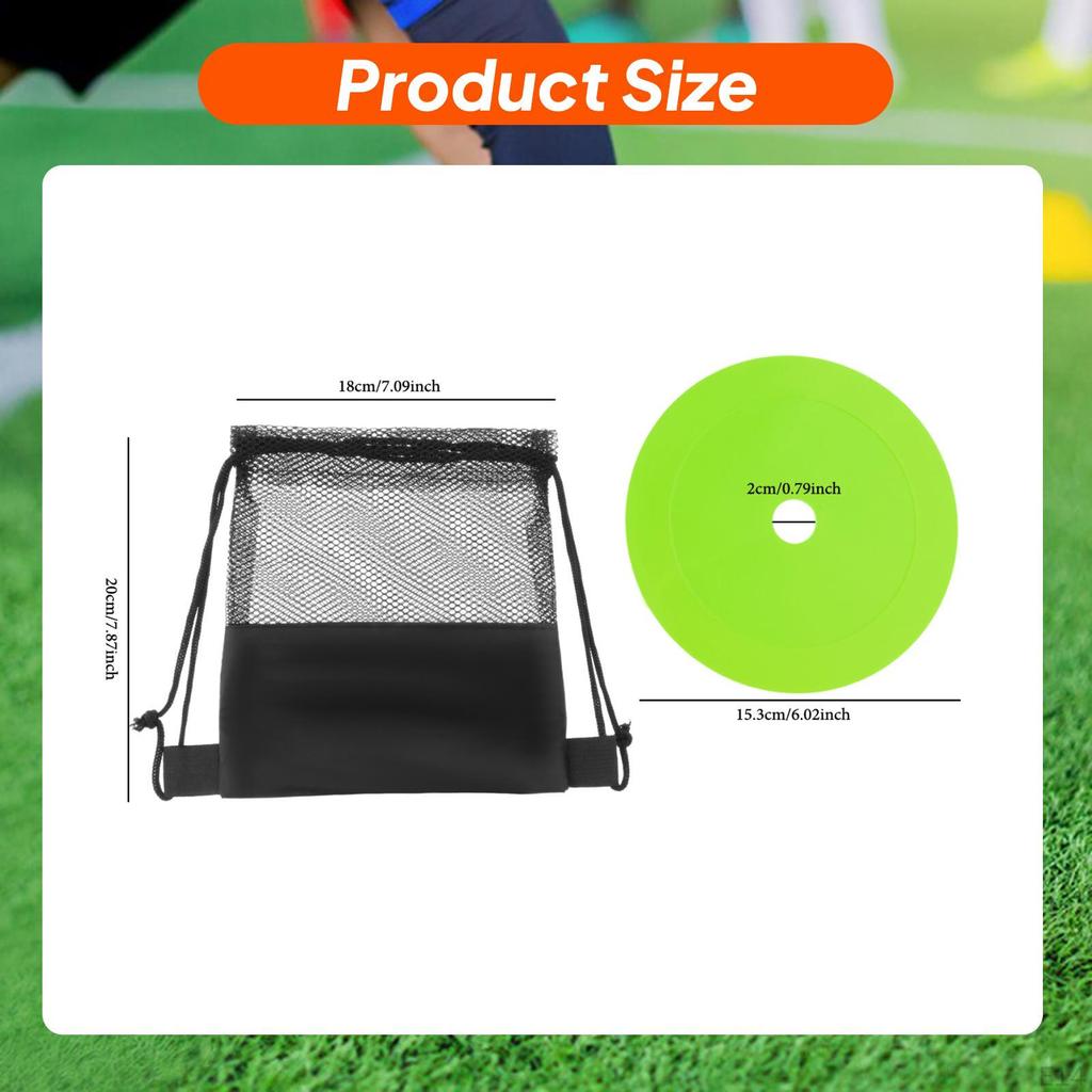 10 Flat Cone Markers for Sitting And Practicing Soccer.