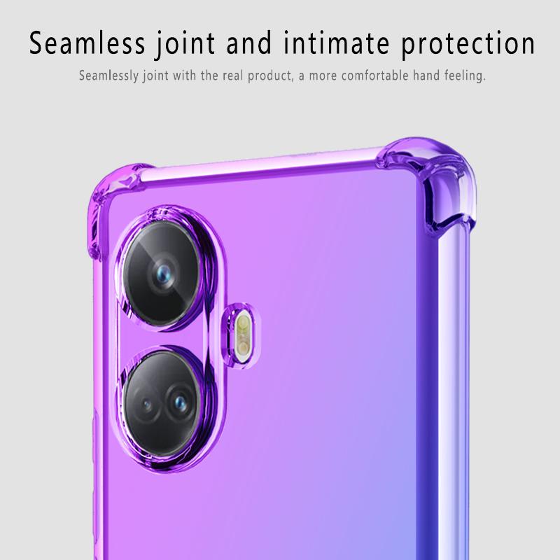 Airbag Shockproof Gradient Soft Case pro Realme 10 Pro Plus Transparentní silikonový kryt pro Realme 10 4G 5G 10Pro 9 Pro Plus 9i