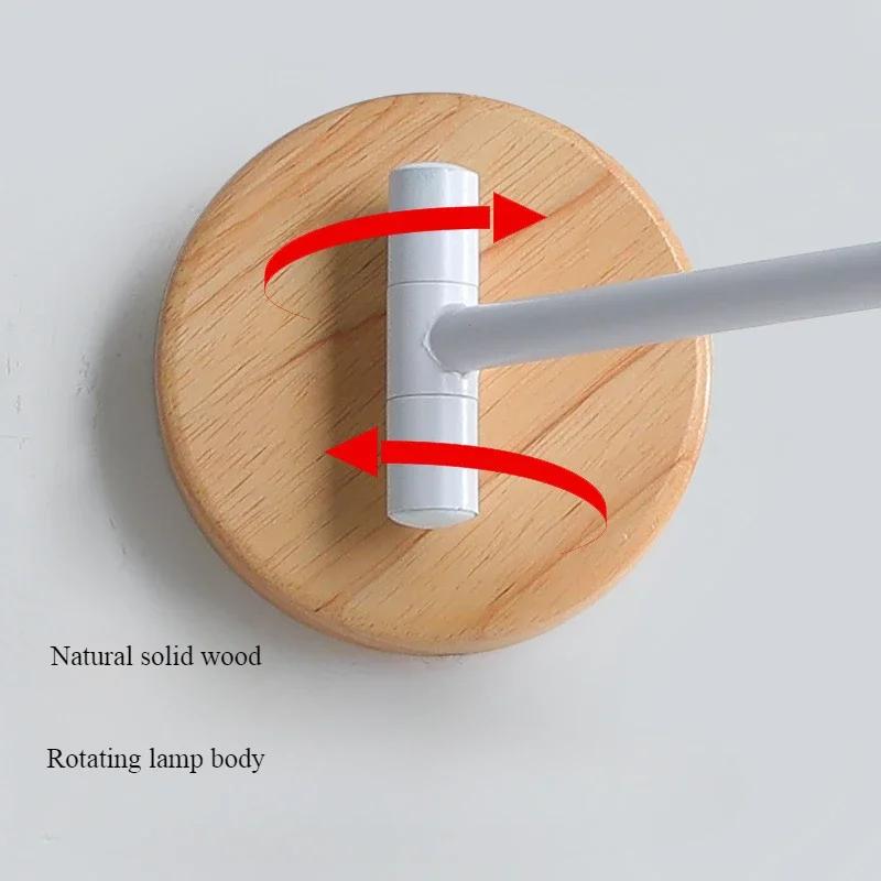 Nordic Bedroom Swing Arm Wall Lamp Japanese Living Room Creative Telescopic Long Pole Long Arm Folding Bedside Reading Wall Lamp